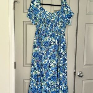 Floral Blue Maxi Dress